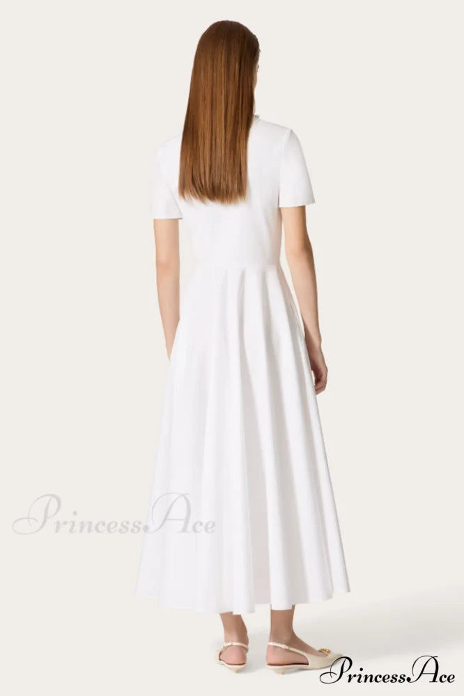 Cotton Poplin 3D Charming Flower Midi Dress