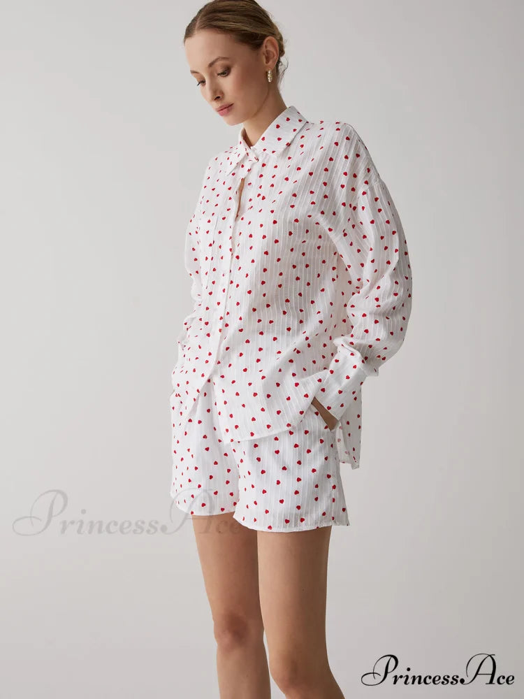 Cotton Sweetheart Striped Trendy Soft Short Set