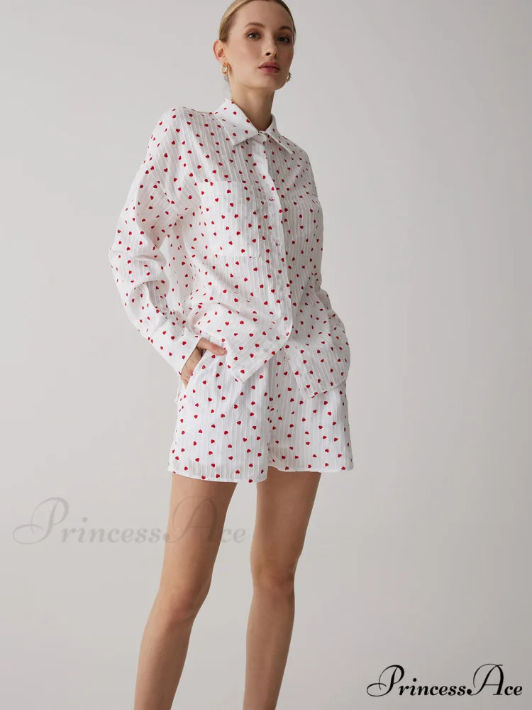 Cotton Sweetheart Striped Trendy Soft Short Set