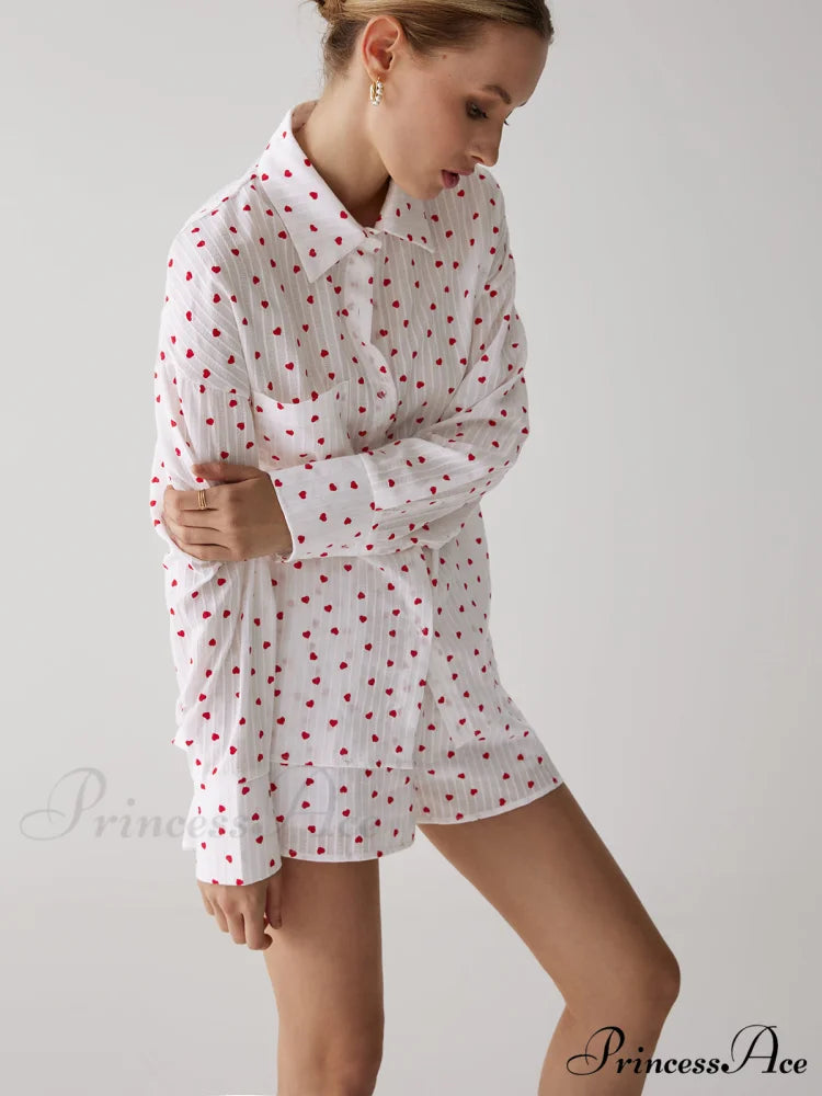 Cotton Sweetheart Striped Trendy Soft Short Set