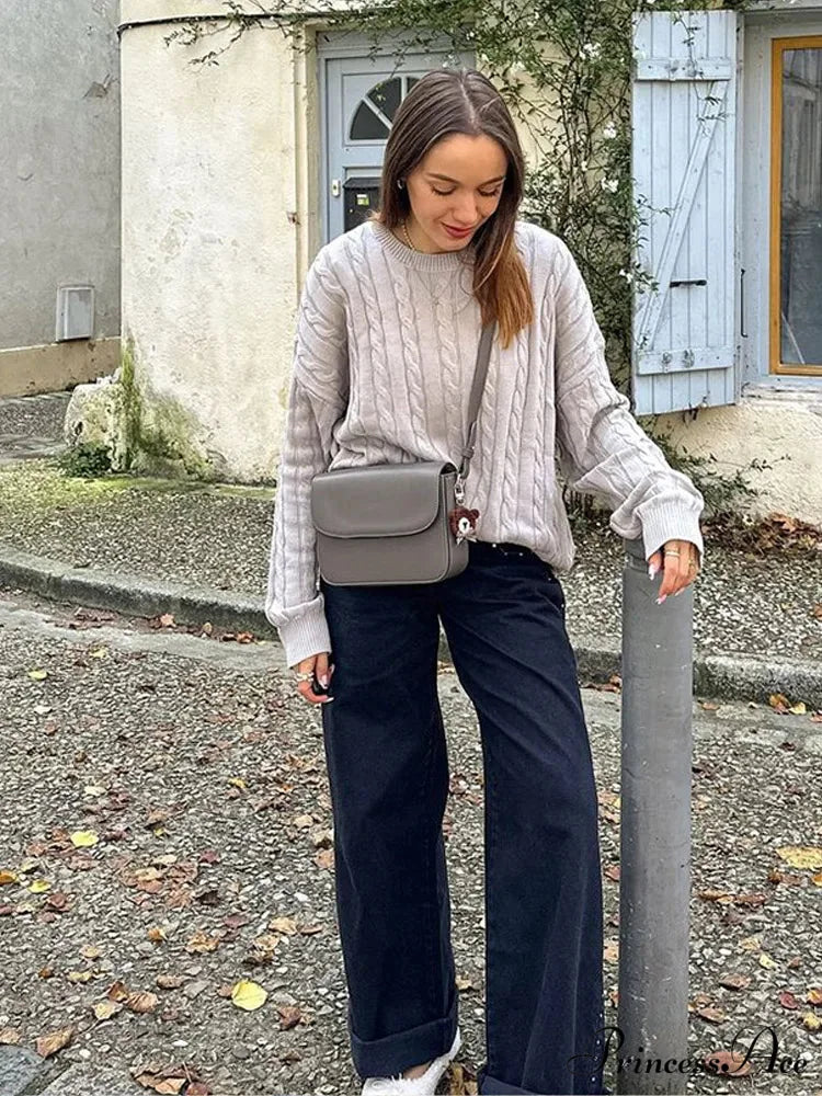 Cozy Chunky Circular Neck Pullover Jumper swraters-241228