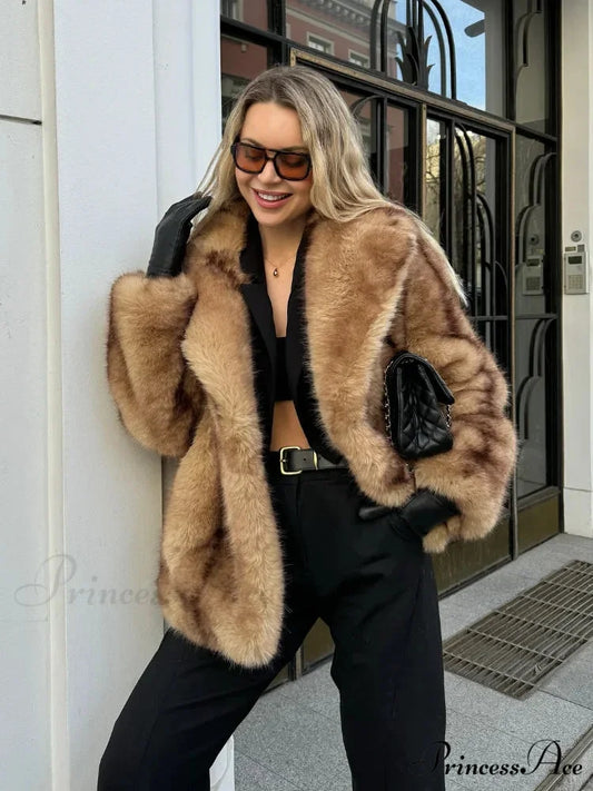 Cozy Retro Long Sleeve Collared Coat brown / S coats-241228