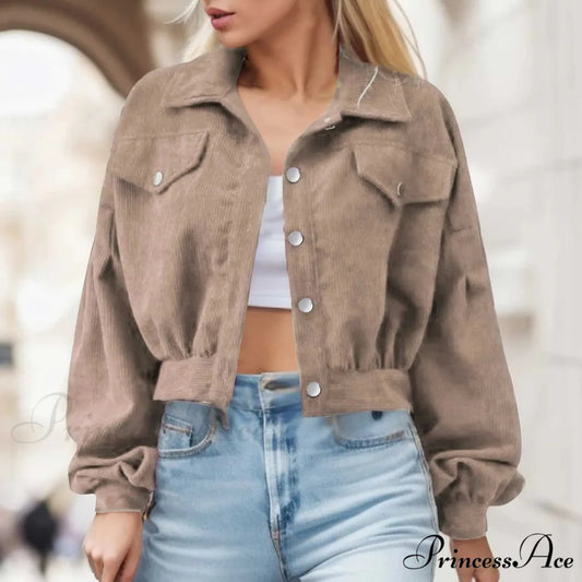 Cozy Stylish Chic Trendy Elegant Fashionable Versatile Classic Sophisticated Jacket Khaki / S