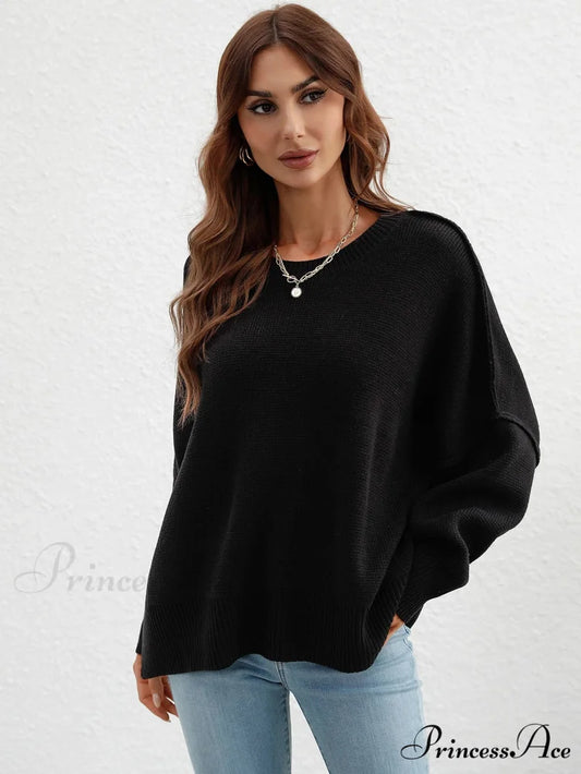 Cozy Stylish Elegant Chic Casual Comfortable Soft Warm Sweater Black / S