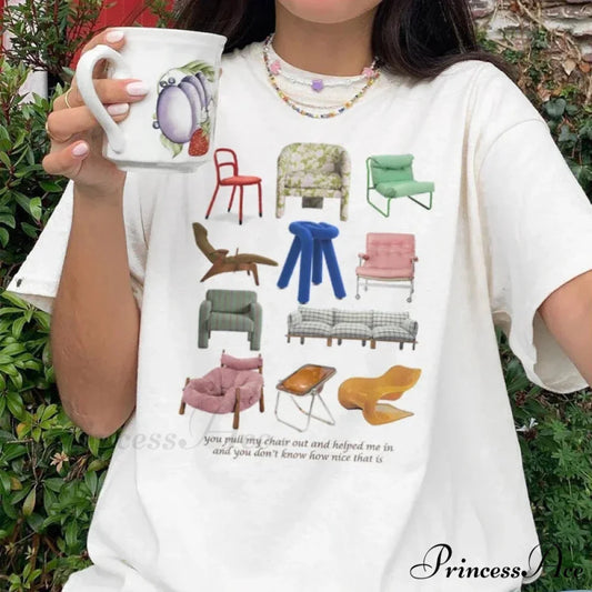 Create Seats Printed Retro T-shirt WHITE / S t-shirt-250223