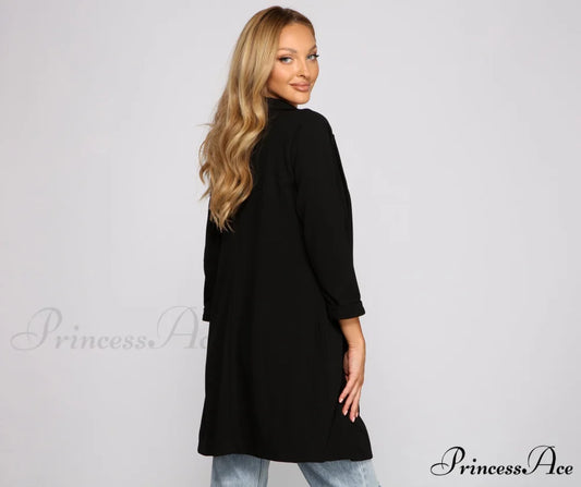 Crepe Long Line Blazer