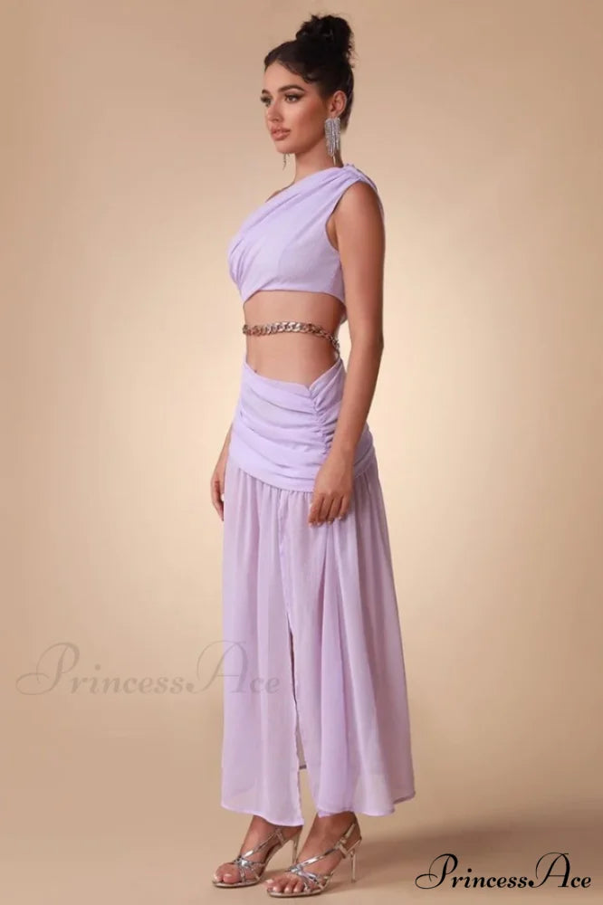 Cressida Split Stylish Chain Maxi Dress