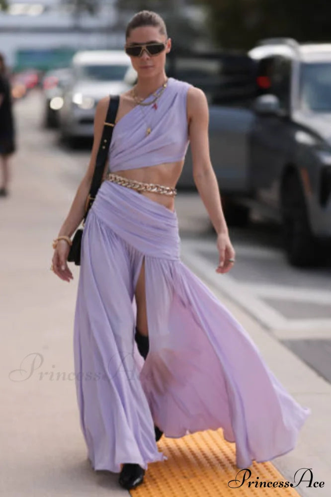 Cressida Split Stylish Chain Maxi Dress