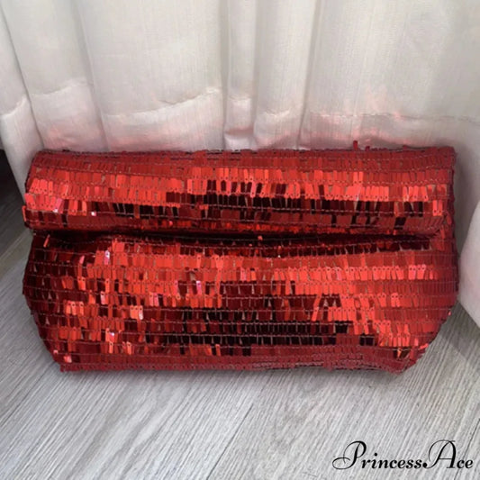 Crimson Sparkling Leather Clutch Bag Wristlet RED wristlet-250126