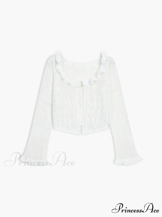 Crochet Eyelet Graceful Fly Away Cardigan