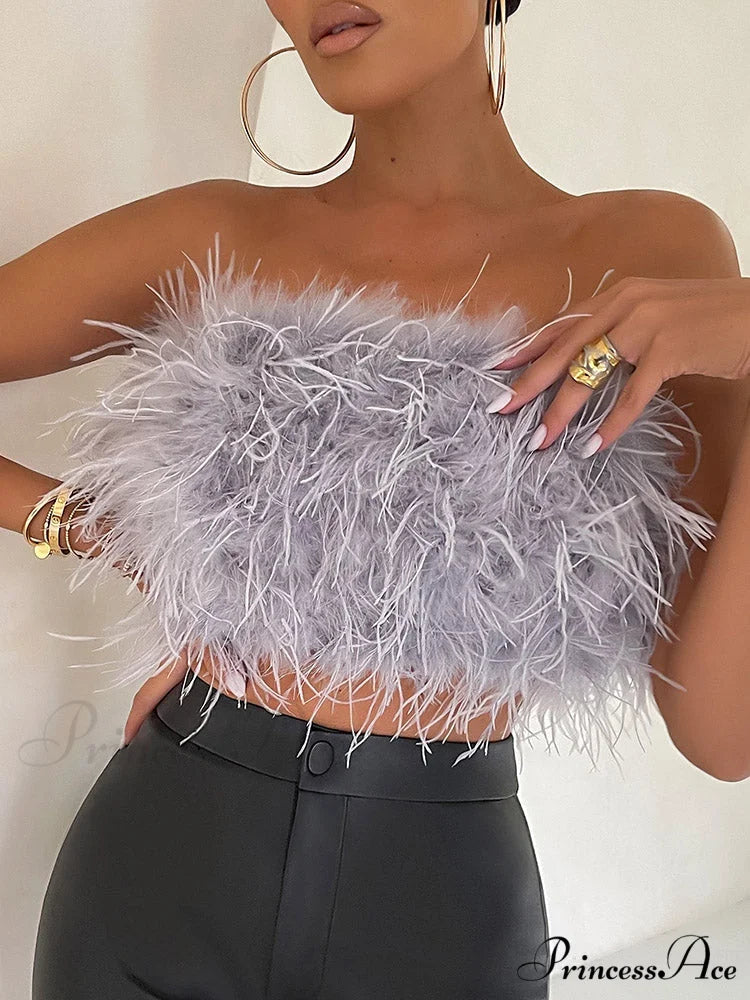 Crop Tank Top & Modern Split Maxi Skirt Set Gray / S