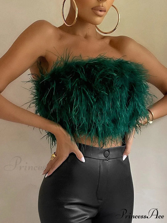 Crop Tank Top & Modern Split Maxi Skirt Set Green / S