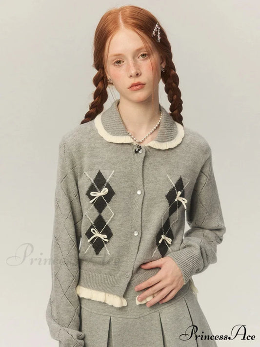 Cropped Bow Aesthetic Cardigan