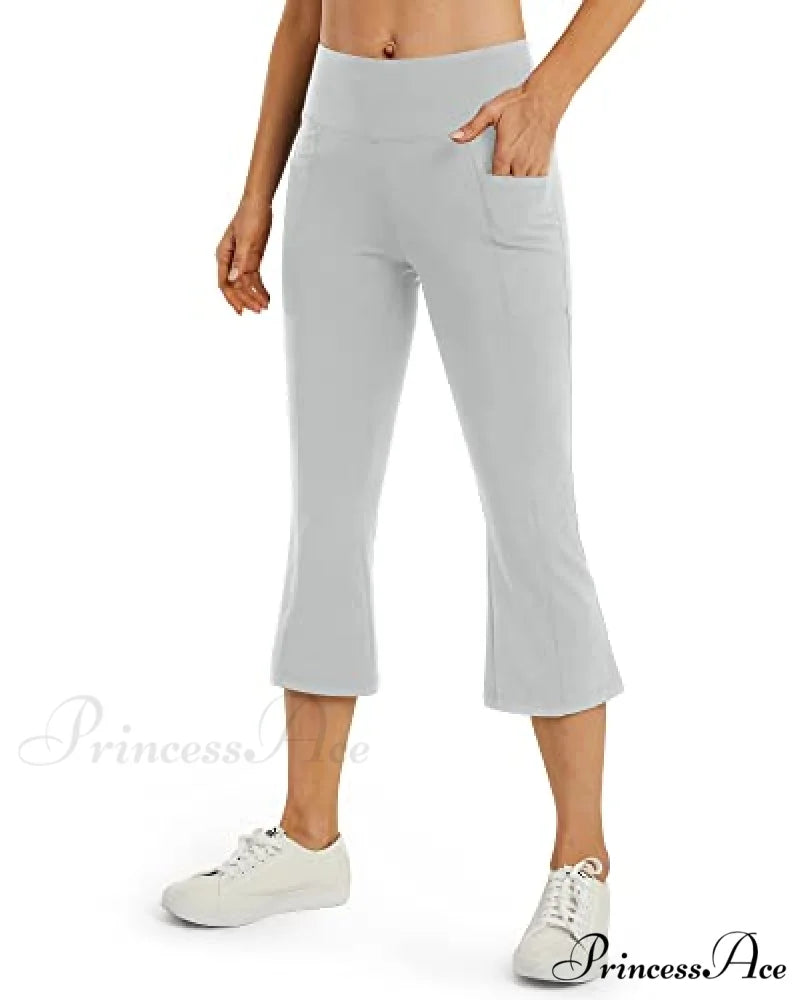 Cross High Waisted Bootcut Capris for Women Flare Yoga Pants