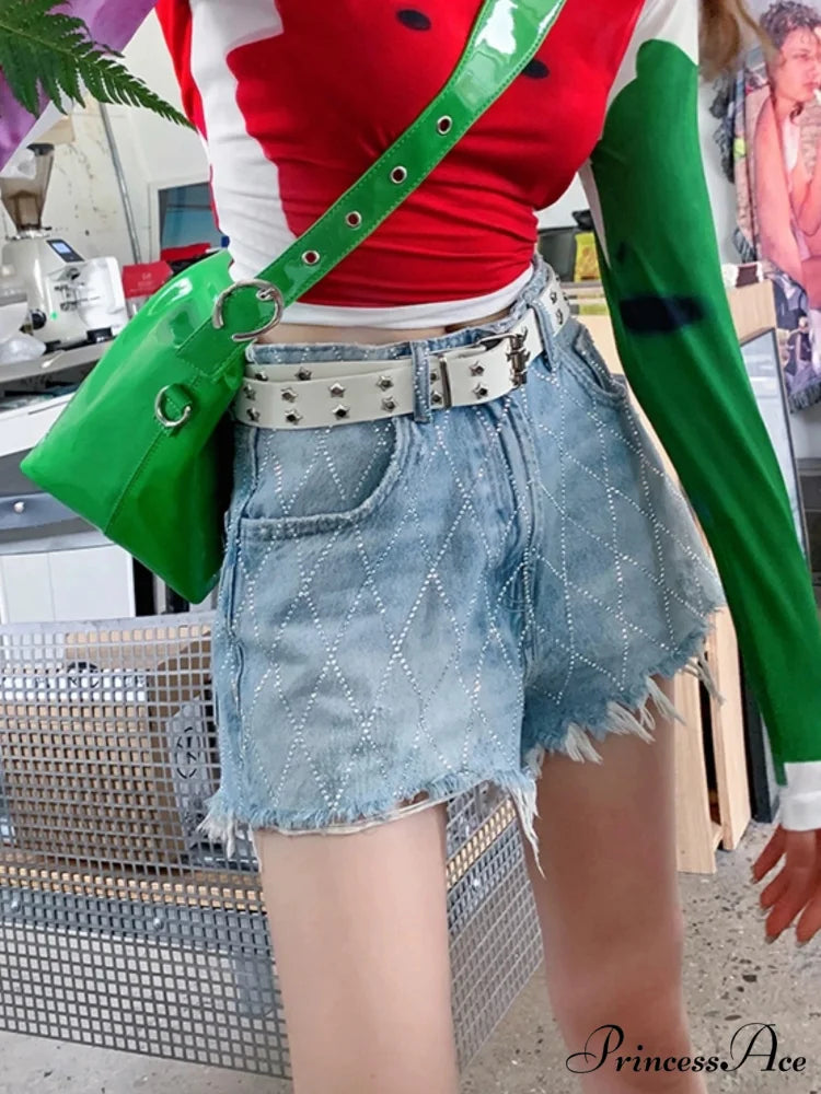 Crossed Tattered Cleansed Denim Short short-250223