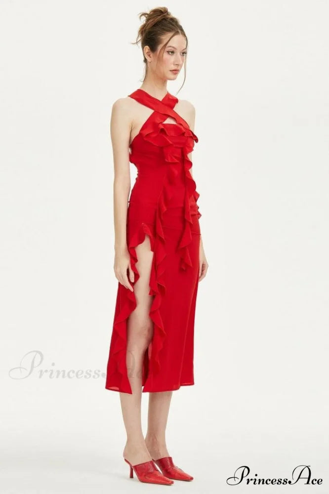 Crush Strapless Stylish Ruffle Dress