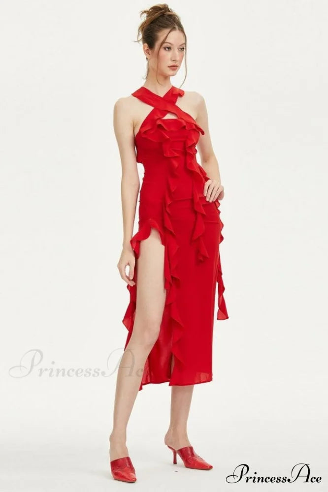 Crush Strapless Stylish Ruffle Dress