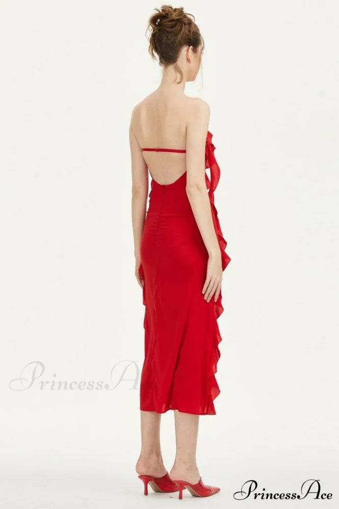 Crush Strapless Stylish Ruffle Dress