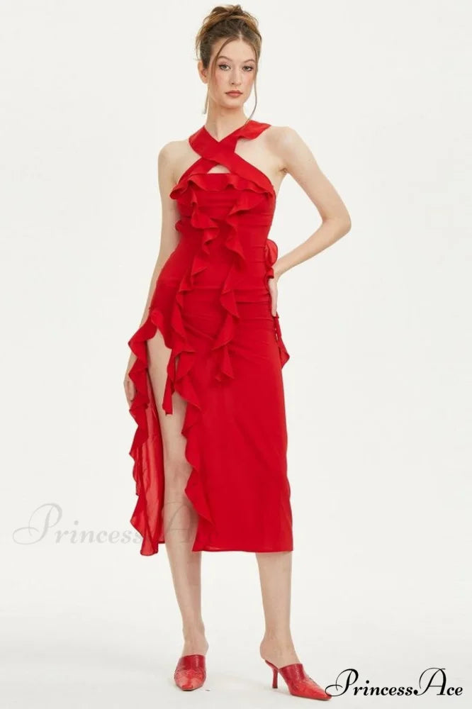 Crush Strapless Stylish Ruffle Dress