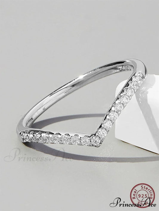Cubic Zirconia Decor Silver Ring
