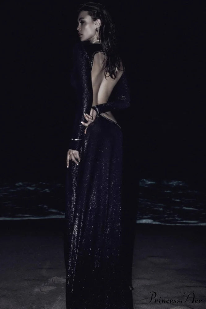Cut Out Stylish Backless Gown