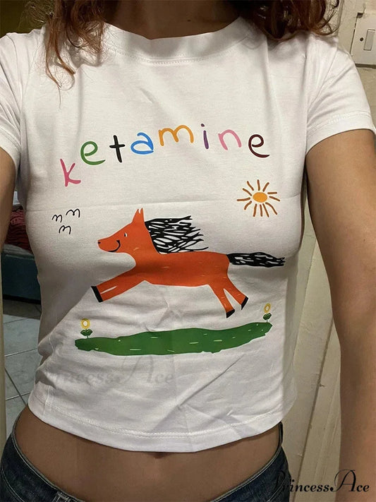 Cute Fairy Edgy Crop Top T-shirt WHITE / S t-shirt-250223