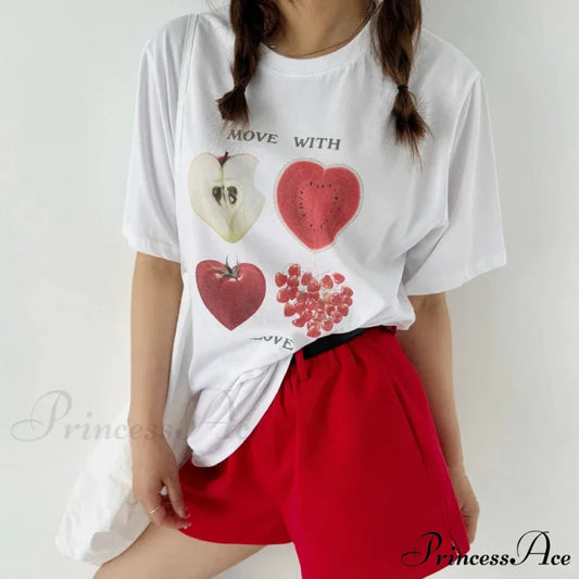 Cute Fruit Print Y2K T-shirt t-shirt-250223