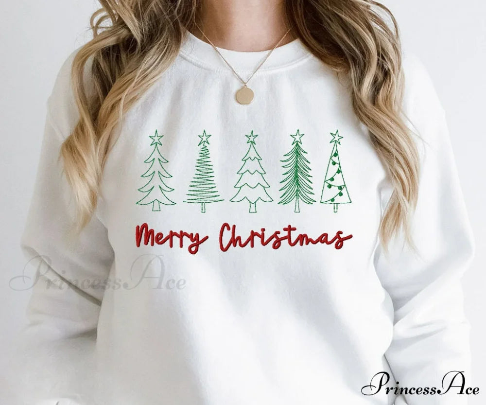 Cute Literary Pencil Drawing Marry Christmas Slogan Girl Christmas Hoodie Christmas Hoodies-L