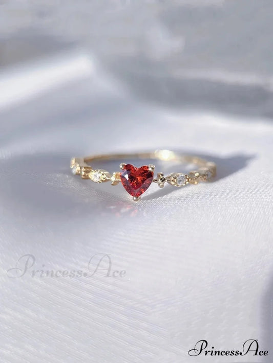 Cute Red Heart Ring