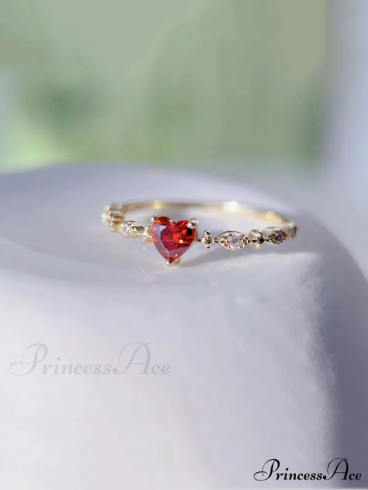 Cute Red Heart Ring