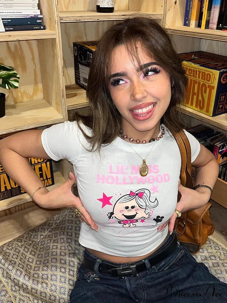 Cute Short Sleeve Crop Top T-shirt t-shirt-250223