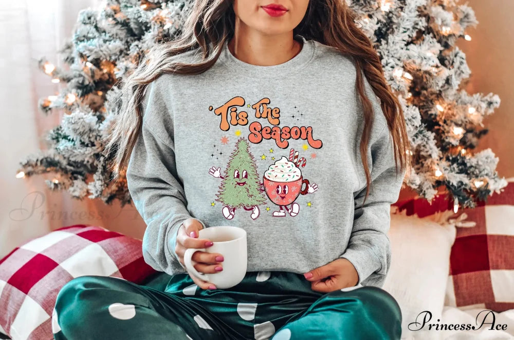Cute Tree Cups Christmas Hoodie - Popular Gift GRAY / S Christmas Hoodies-L