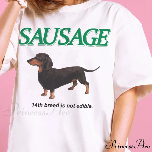 Cute Wiener Dog Humorous T-shirt WHITE / S t-shirt-250223