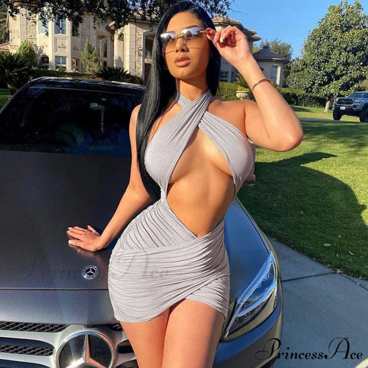 Cutout Flower Graceful Embellish Bardot Top S / Gray