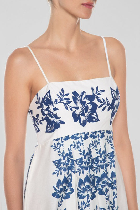 Chic Floral Print High-Waist Maxi Dress