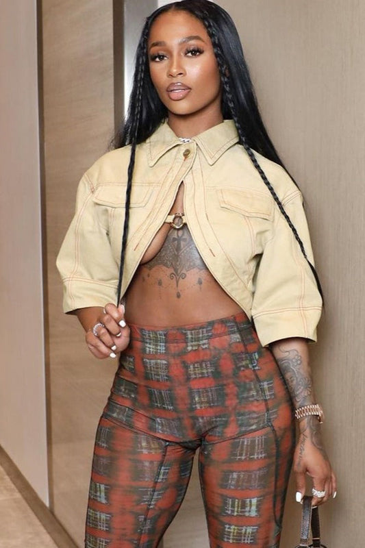 Casual Short Sleeve Collar Jacket