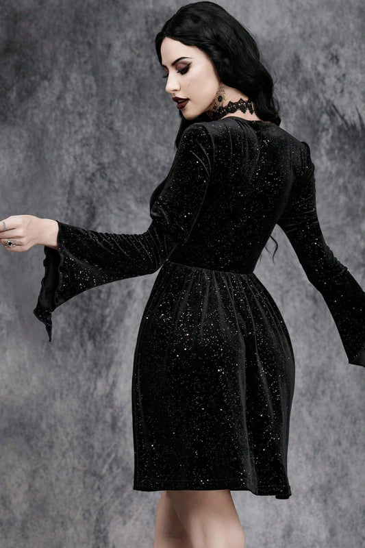 Velvet V-Neck Gothic Dress