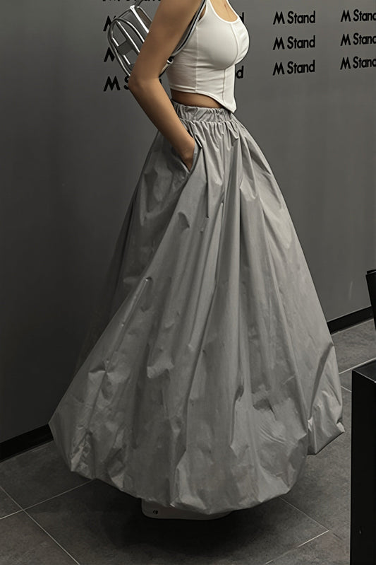 High Waist Bubble Maxi Skirt