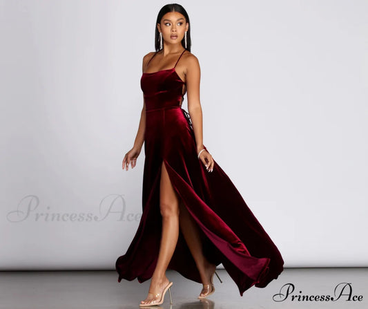 Dakota Velvet Lace Charming Up Evening Gown