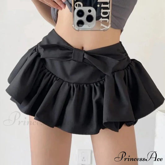 Dance Bow Lolita Dark Skirt Black / S skirts-250223