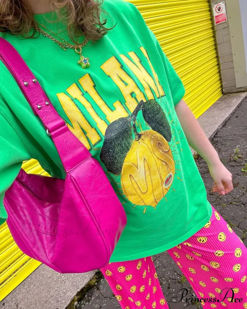 Dark Harajuku Adorable Citrus Graphic T-shirt t-shirt-250223