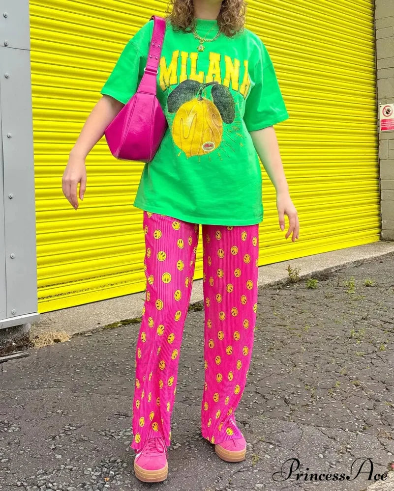 Dark Harajuku Adorable Citrus Graphic T-shirt green / S t-shirt-250223