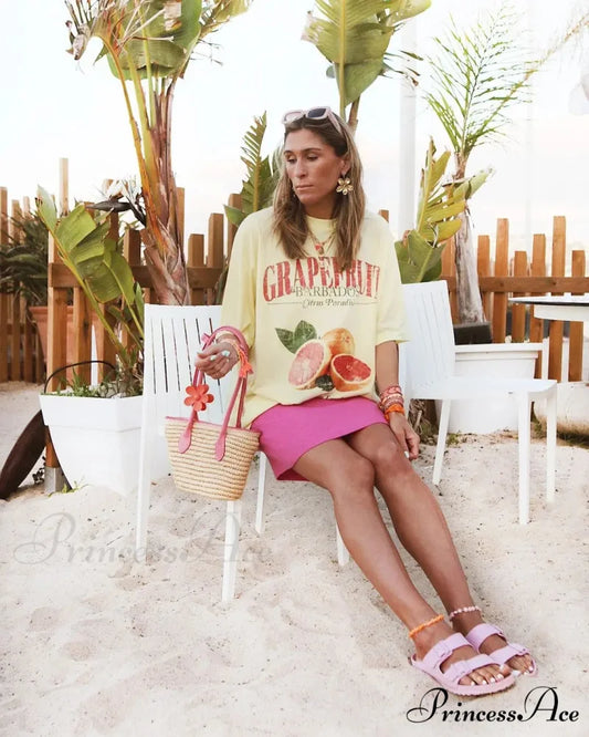 Dark Harajuku Summer Fruits T-shirt white1 / S t-shirt-250223