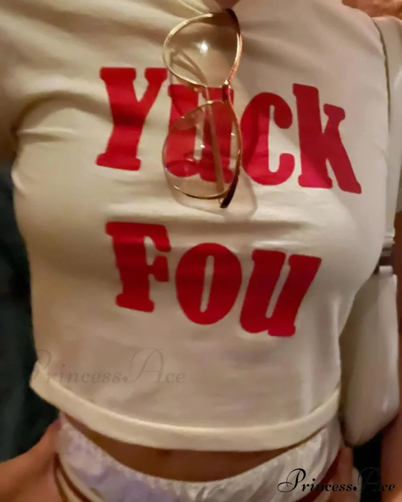Dark Hip-Hop Letter Print Crop Top T-shirt t-shirt-250223