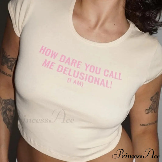 Dark White Letter Print Infant Tee T-shirt WHITE / S t-shirt-250223