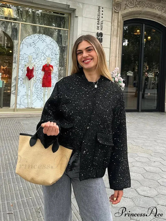 Dark Zipper Aviator Brief Jacket Black / XS coats-241228