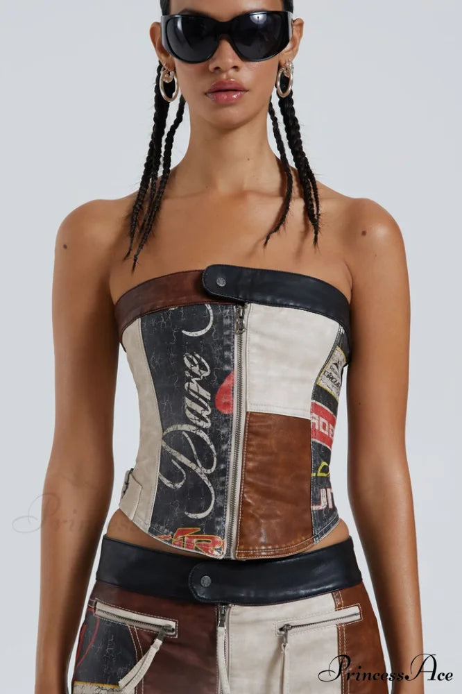 Daytona Vegan Leather Charming Top + Skirt Set