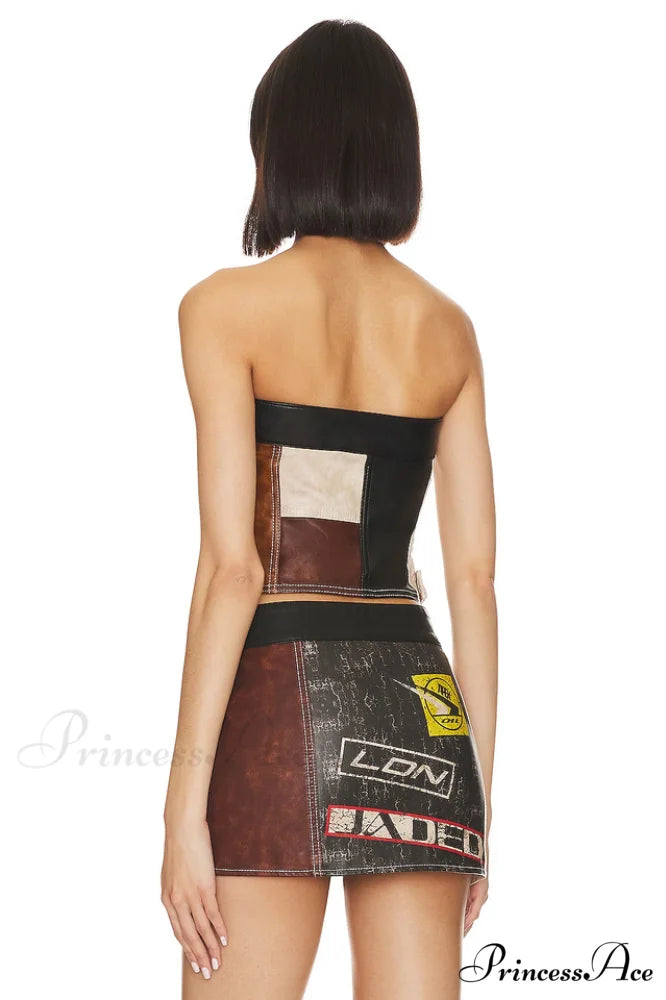 Daytona Vegan Leather Charming Top + Skirt Set