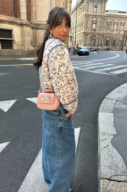 Floral Reversible Thick Padded Coat