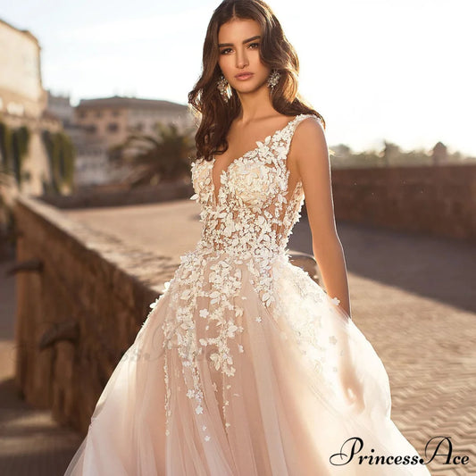 Deep Plunging Sensual Silk Bridal Gown weddingdress-250223